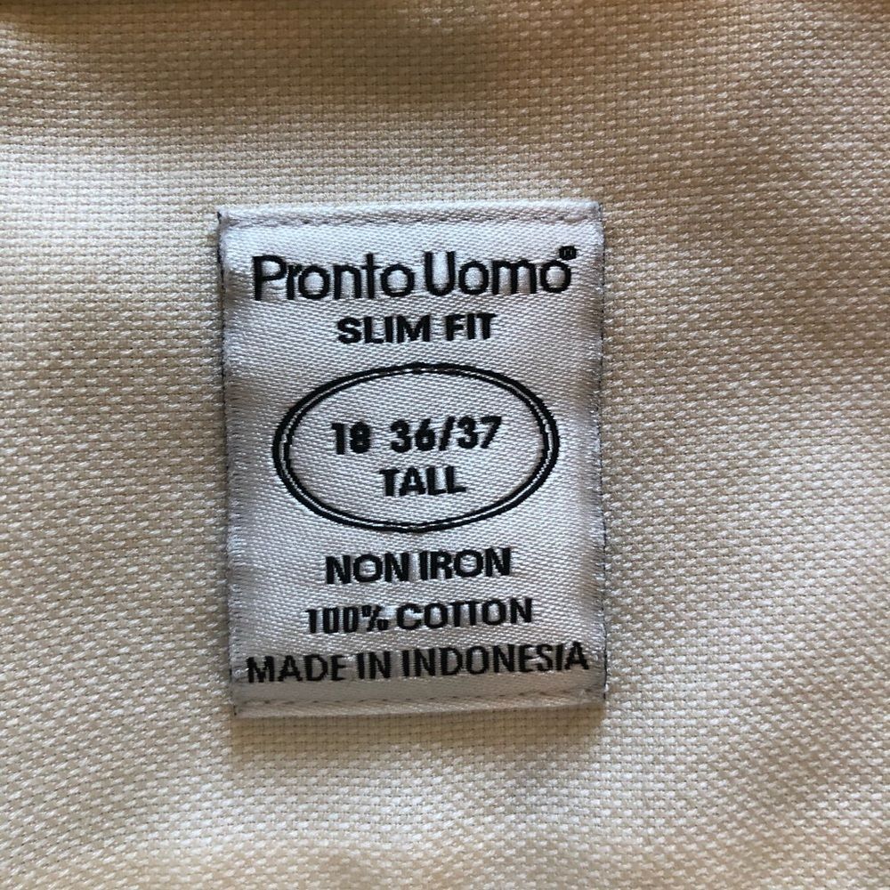 ⚡️ Pronto Uomo Buttoned Down Dress Shirt (Slim Fit) ~ Size Tall 18 36/37 ⚡️ - Picture 5 of 5